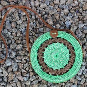 LAST ONE with FREE tassel! Round rattan bag